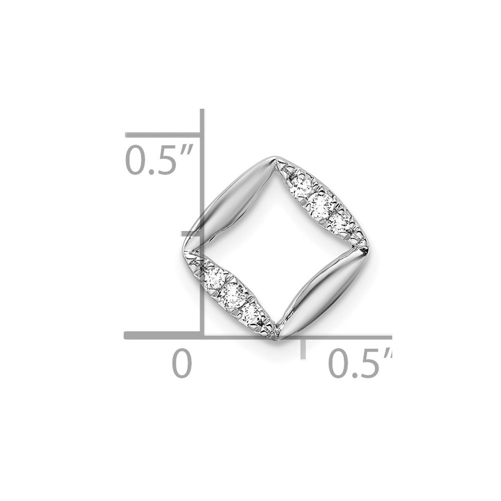 14kw 1/15ct Lab Grown Diamond VS/SI+ G+ Comp Square Chain Slide