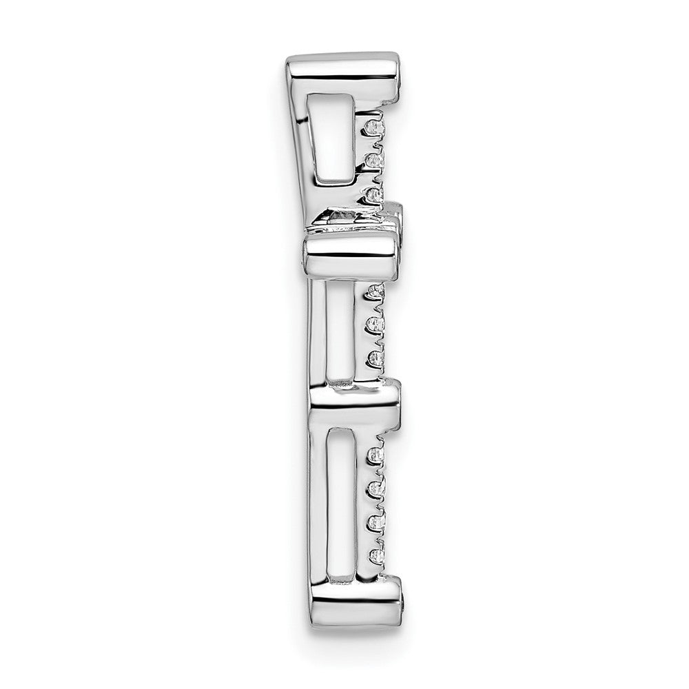 14k White Gold 1/5ct Lab Grown Diamond VS/SI+ G+ Comp Cross Chain Slide