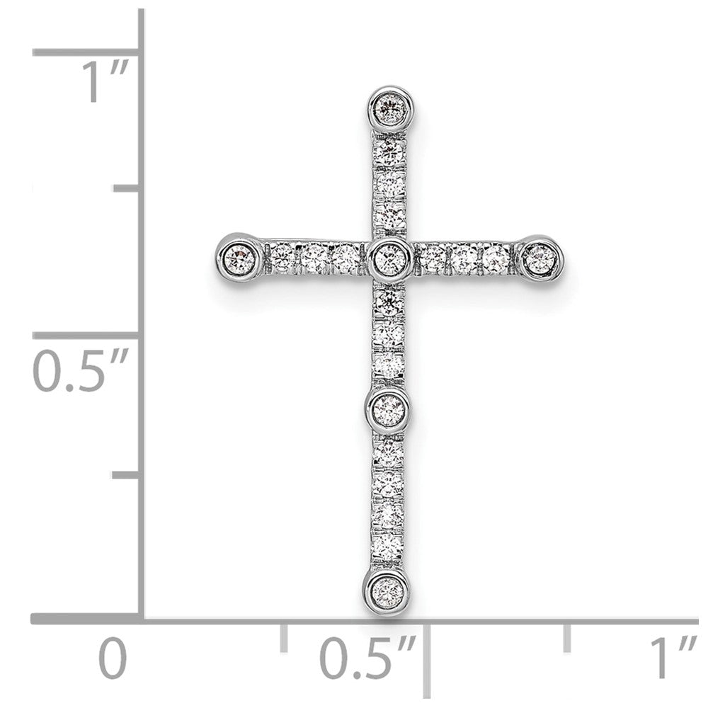 14k White Gold 1/5ct Lab Grown Diamond VS/SI+ G+ Comp Cross Chain Slide