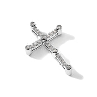 14k White Gold 1/5ct Lab Grown Diamond VS/SI+ G+ Comp Cross Chain Slide