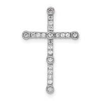 14k White Gold 1/5ct Lab Grown Diamond VS/SI+ G+ Comp Cross Chain Slide
