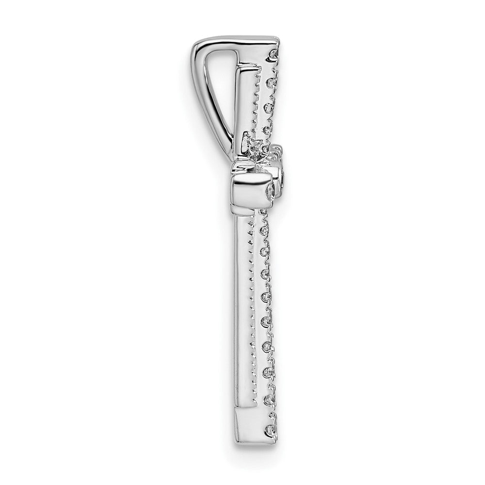 14k White Gold 1/4ct Lab Grown Diamond VS/SI+ G+ Comp Cross Chain Slide