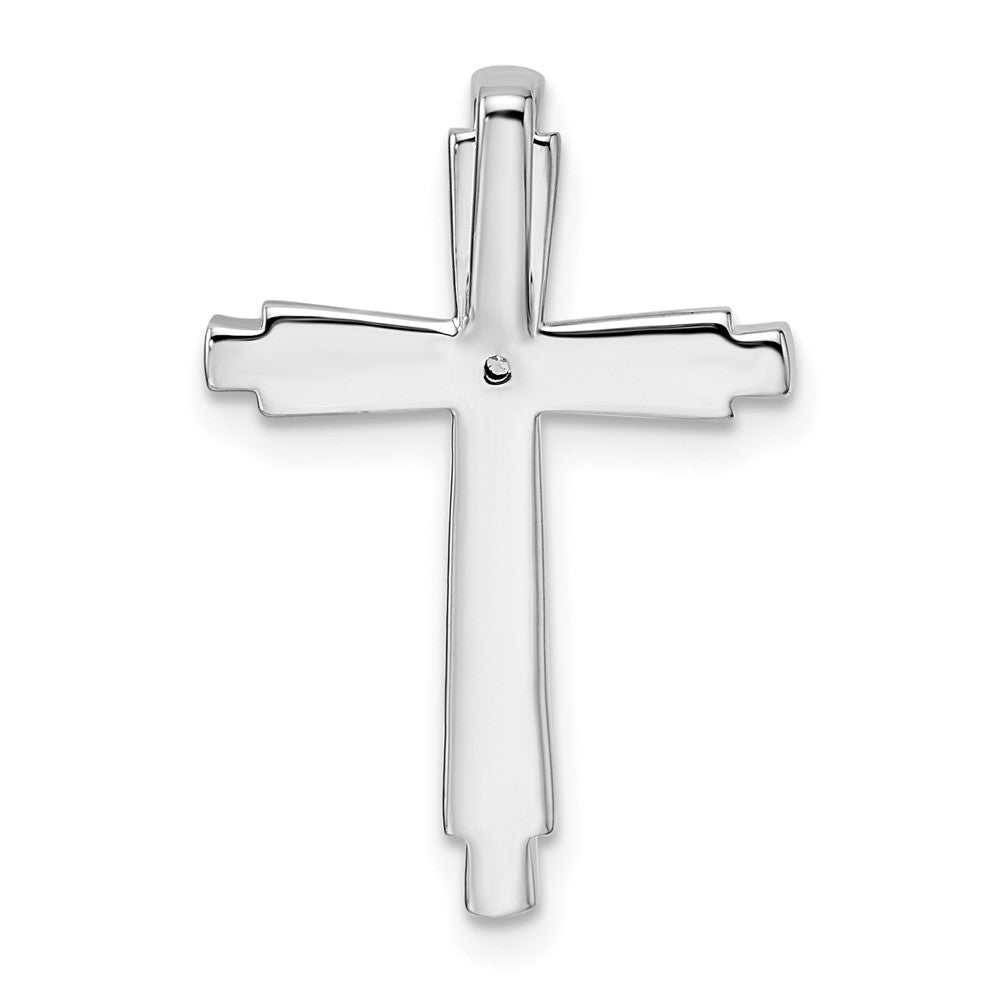 14k White Gold 1/4ct Lab Grown Diamond VS/SI+ G+ Comp Cross Chain Slide