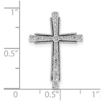 14k White Gold 1/4ct Lab Grown Diamond VS/SI+ G+ Comp Cross Chain Slide