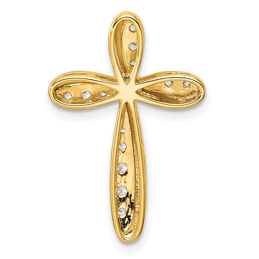 14k 3/8ct Lab Grown Diamond VS/SI+ G+ Comp Cross Chain Slide Pendant