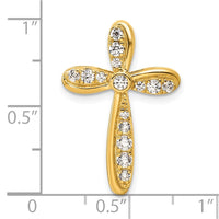 14k 3/8ct Lab Grown Diamond VS/SI+ G+ Comp Cross Chain Slide Pendant