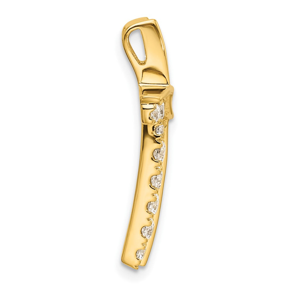 14k 1/2ct Lab Grown Diamond VS/SI+ G+ Comp Cross Chain Slide Pendant