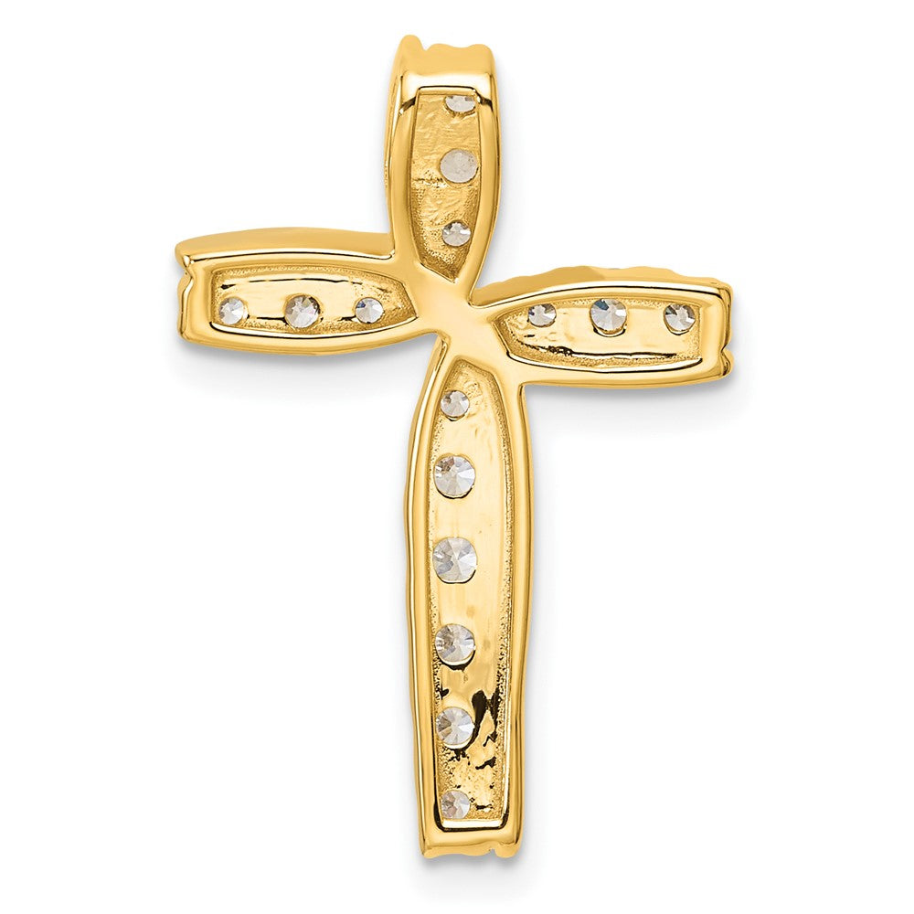 14k 1/2ct Lab Grown Diamond VS/SI+ G+ Comp Cross Chain Slide Pendant