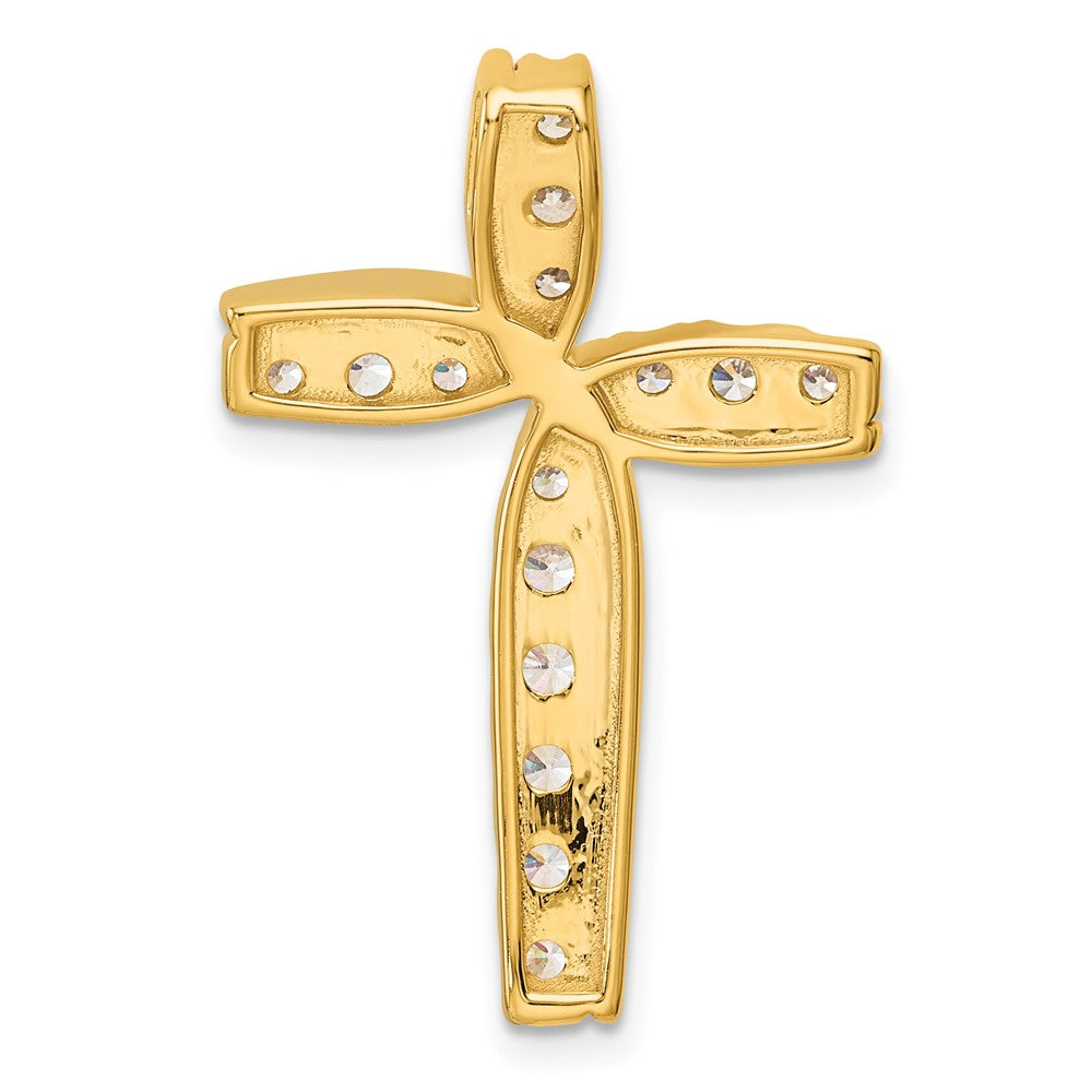 14k 1ct Lab Grown Diamond VS/SI+ G+ Comp Cross Chain Slide Pendant