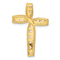 14k 1ct Lab Grown Diamond VS/SI+ G+ Comp Cross Chain Slide Pendant