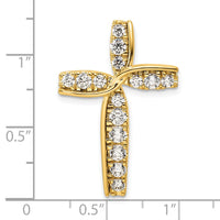 14k 1ct Lab Grown Diamond VS/SI+ G+ Comp Cross Chain Slide Pendant