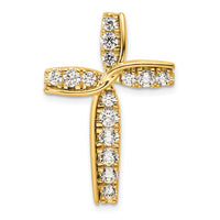 14k 1ct Lab Grown Diamond VS/SI+ G+ Comp Cross Chain Slide Pendant