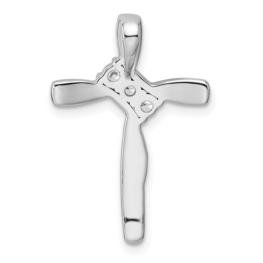 14k White Gold 1/2ct Lab Grown Diamond VS/SI+ G+ Comp Cross Chain Slide