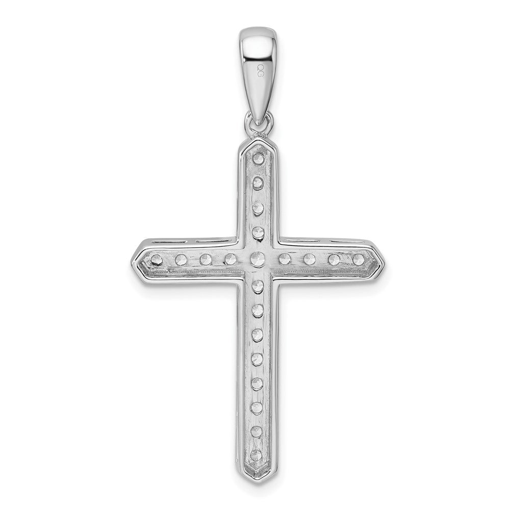 14k White Gold 3/4ct Lab Grown Diamond VS/SI+ G+ Comp Cross Pendant