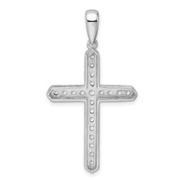 14k White Gold 3/4ct Lab Grown Diamond VS/SI+ G+ Comp Cross Pendant