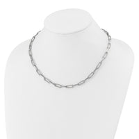 14kw 3 3/4ct Lab Grown Dia VS/SI+ G+ 18in Fashion Paperclip Necklace