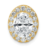 14k 1/2 ct Lab Grown Diamond VS/SI+ G+ Semi Halo Chain Slide Pendant