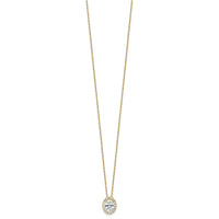 14k 2 1/2 ct Cert Lab Grown Dia VS/SI+ G+ Comp 18 in Halo Pendant Necklace