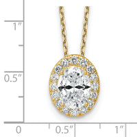 14k 2 1/2 ct Cert Lab Grown Dia VS/SI+ G+ Comp 18 in Halo Pendant Necklace