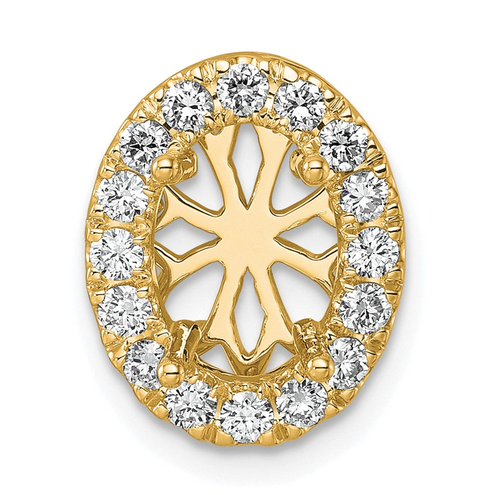 14k 1/2 ct Lab Grown Diamond VS/SI+ G+ Semi Halo Chain Slide Pendant