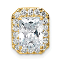 14k 2 1/2 ct Lab Grown Diamond VS/SI+ G+ Radiant Comp Halo Chain Slide