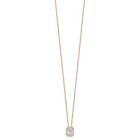 14k 2 1/2 ct Cert Lab Grown Dia VS/SI+ G+ Comp 18 in Halo Pendant Necklace