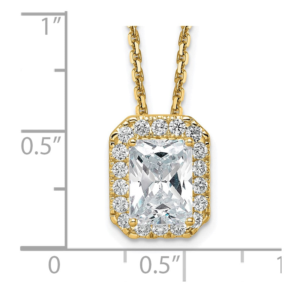14k 2 1/2 ct Cert Lab Grown Dia VS/SI+ G+ Comp 18 in Halo Pendant Necklace