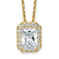 14k 2 1/2 ct Cert Lab Grown Dia VS/SI+ G+ Comp 18 in Halo Pendant Necklace