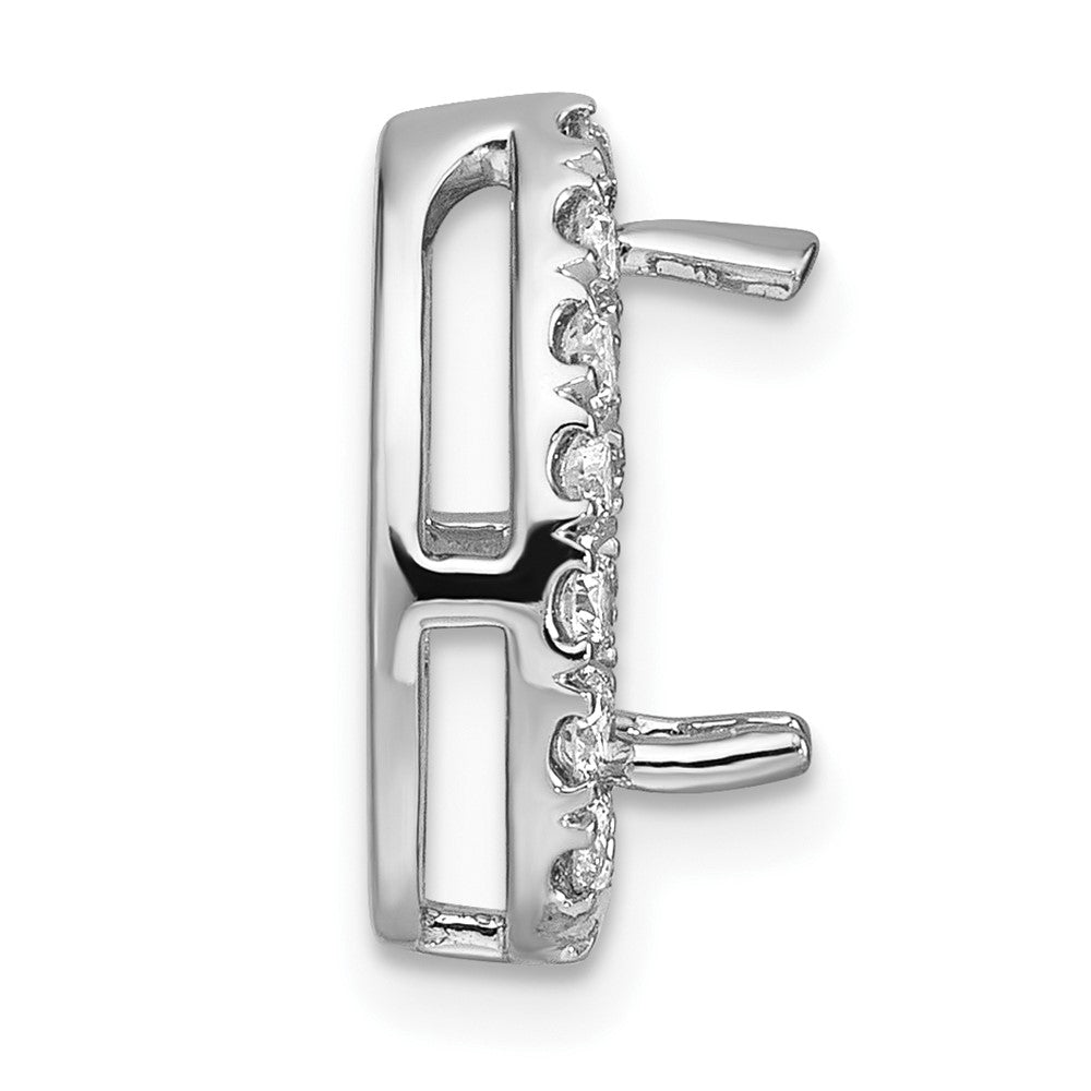 14kw 3/8 ct Lab Grown Dia VS/SI+ G+ Semi Pear Halo Chain Slide