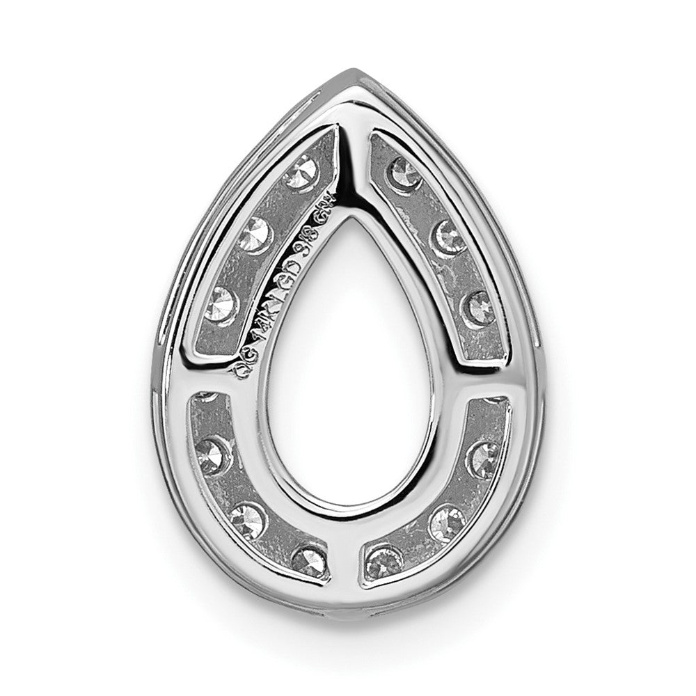 14kw 3/8 ct Lab Grown Dia VS/SI+ G+ Semi Pear Halo Chain Slide