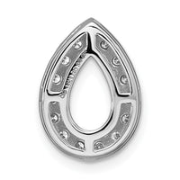 14kw 3/8 ct Lab Grown Dia VS/SI+ G+ Semi Pear Halo Chain Slide
