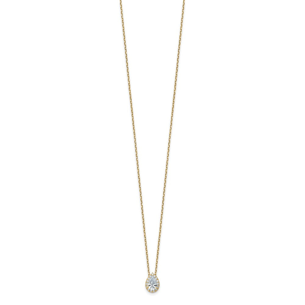 14k 2 3/8 ct Cert Lab Grown Dia VS/SI+ G+ Comp 18 in Halo Pendant Necklace