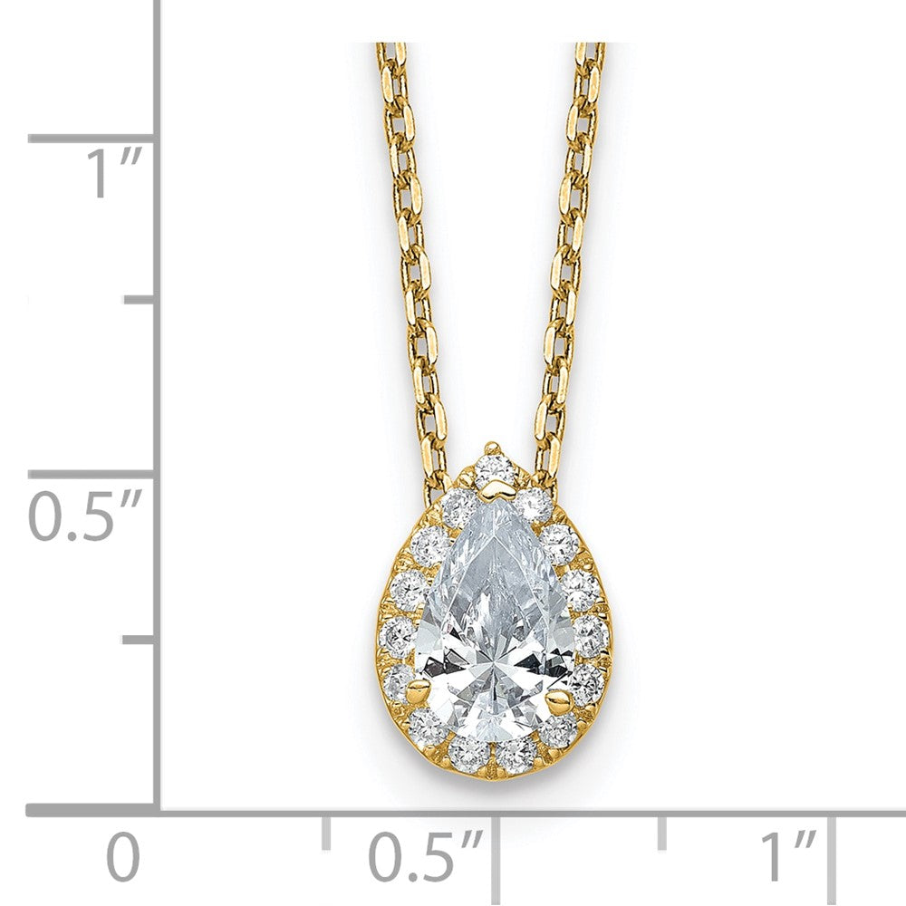 14k 2 3/8 ct Cert Lab Grown Dia VS/SI+ G+ Comp 18 in Halo Pendant Necklace