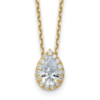 14k 2 3/8 ct Cert Lab Grown Dia VS/SI+ G+ Comp 18 in Halo Pendant Necklace
