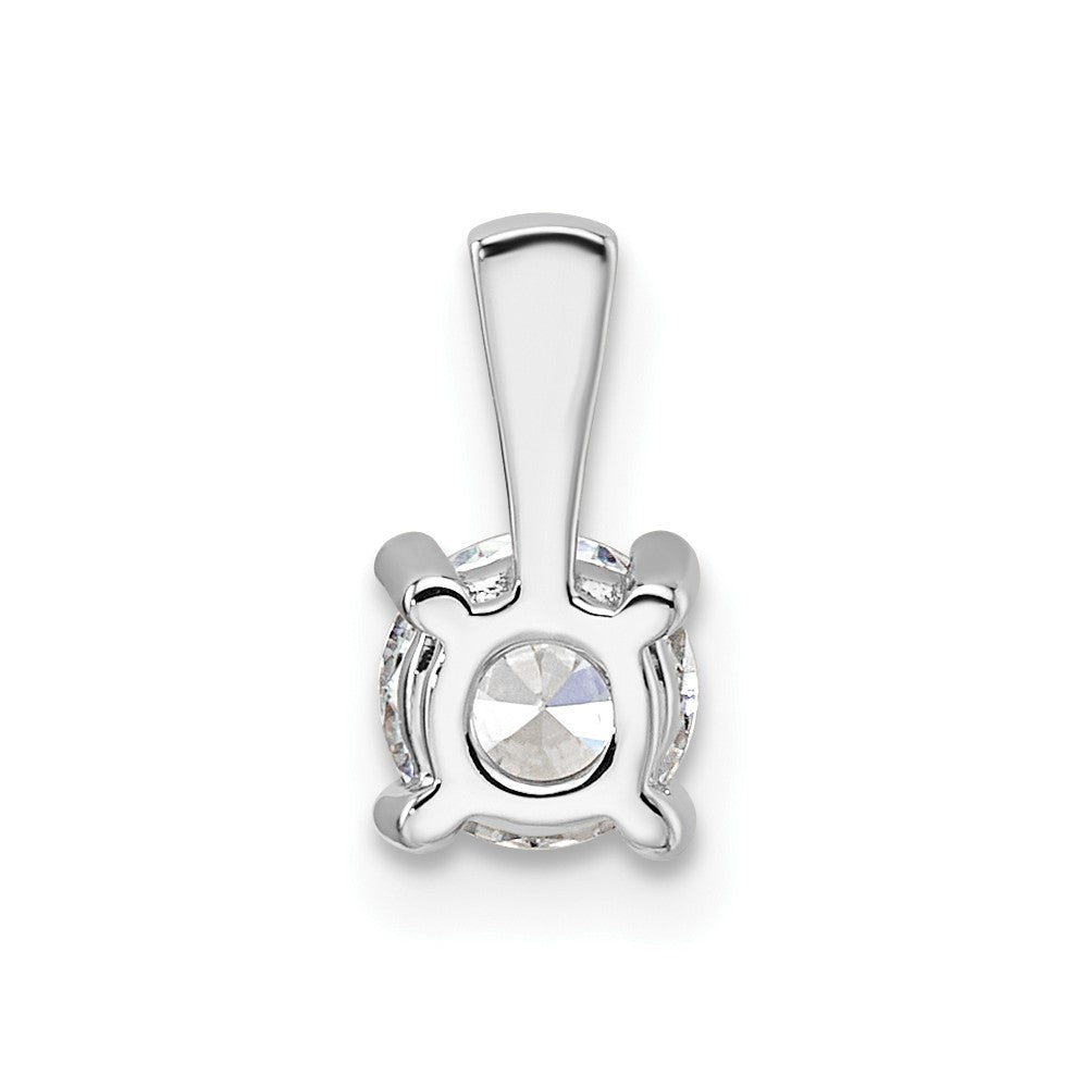 14k White Gold 1/2 ct Lab Grown Dia VS+ F+ Round Comp 4 Prong Pendant