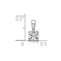 14k White Gold 1/2 ct Lab Grown Dia VS+ F+ Round Comp 4 Prong Pendant