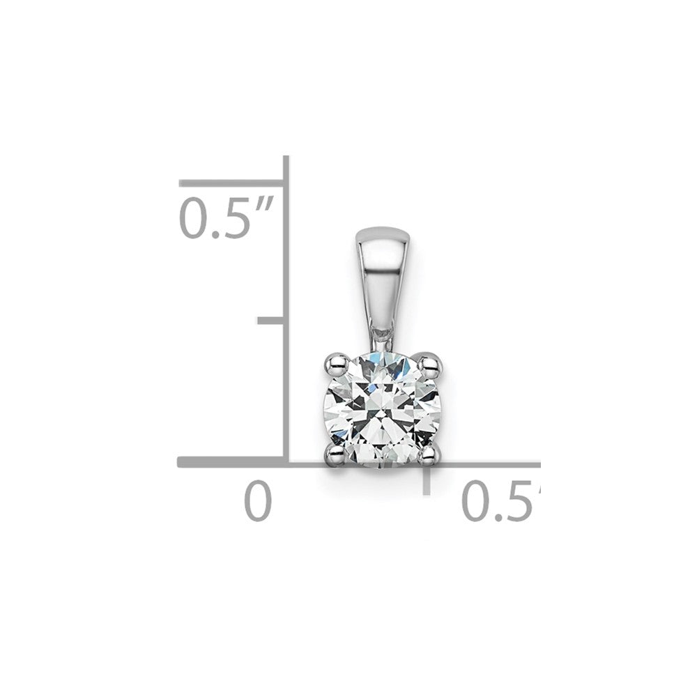 14kw 1/2 ct Cert Lab Grown Dia VS+ F+ Round Complete 4 Prong Pendant