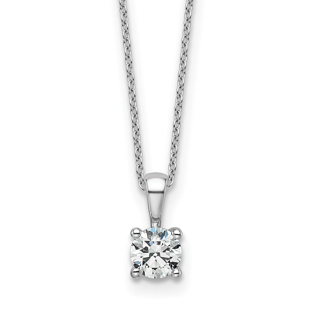 14kw 1/2ct Cert Lab Grown Dia VS/SI+ G+ Comp 18in Pendant Necklace
