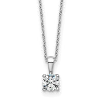 14kw 1/2ct Lab Grown Dia VS/SI+ G+ Comp 18in 4 Prong Pendant Necklace