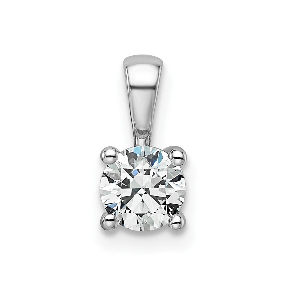 14kw 1/2 ct Cert Lab Grown Dia VS+ F+ Round Complete 4 Prong Pendant