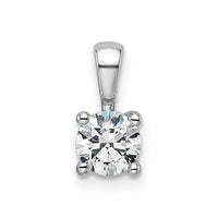 14kw 1/2 ct Cert Lab Grown Dia VS+ F+ Round Complete 4 Prong Pendant