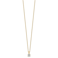 14k 1/2ct Lab Grown Dia VS/SI+ G+ Comp 18in 4 Prong Pendant Necklace