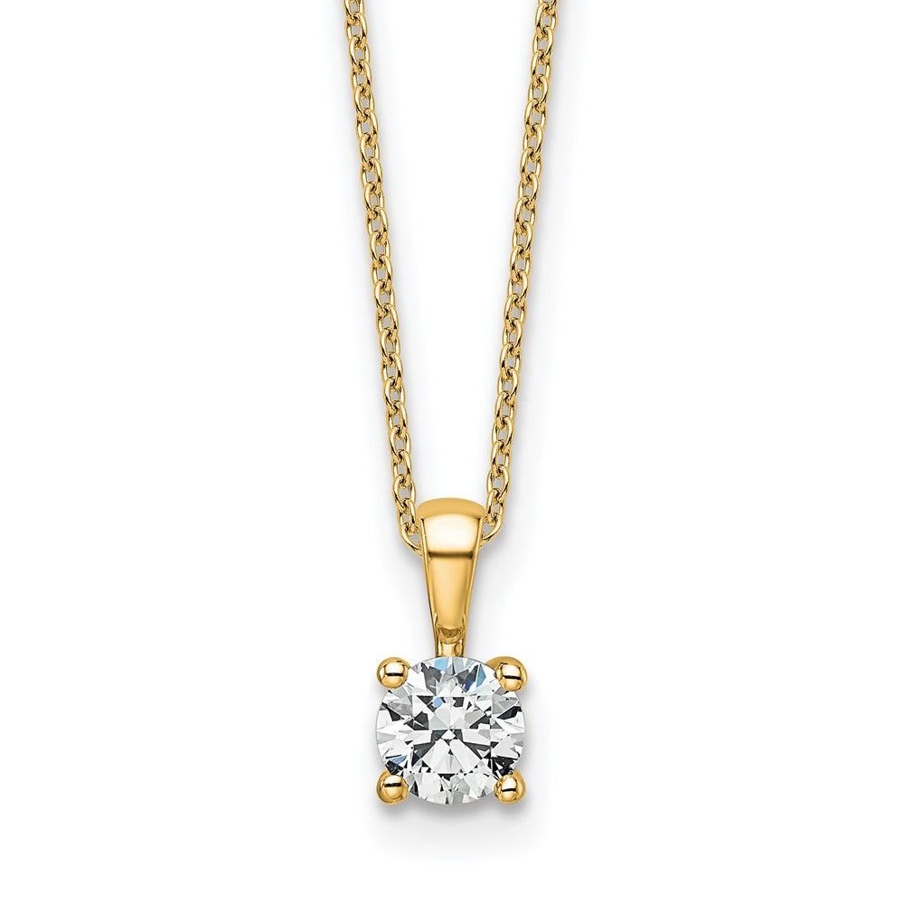 14k 1/2ct Certified Lab Grown Dia VS/SI+ G+ Comp 18in Pendant Necklace