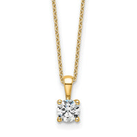 14k 1/2ct Certified Lab Grown Dia VS/SI+ G+ Comp 18in Pendant Necklace