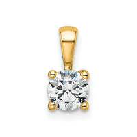 14k 1/2 ct Cert Lab Grown Diamond VS+ F+ Round Comp 4 Prong Pendant
