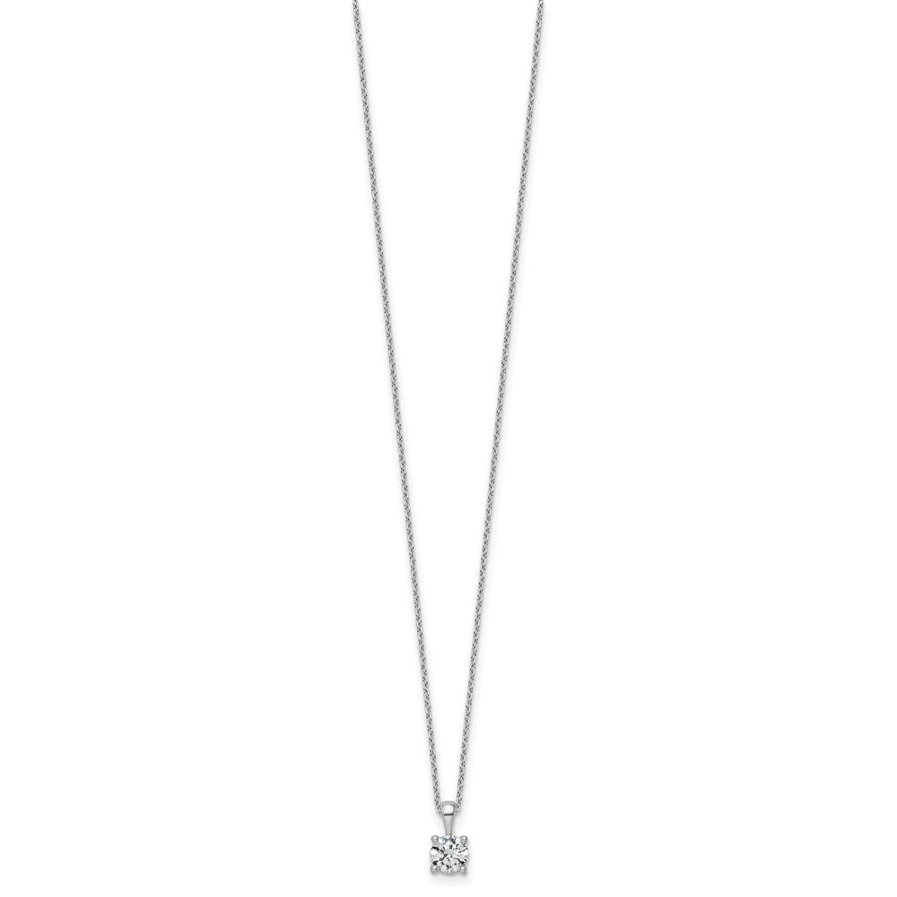 14kw 3/4ct Lab Grown Dia VS+ F+ Comp 18in 4 Prong Pendant Necklace