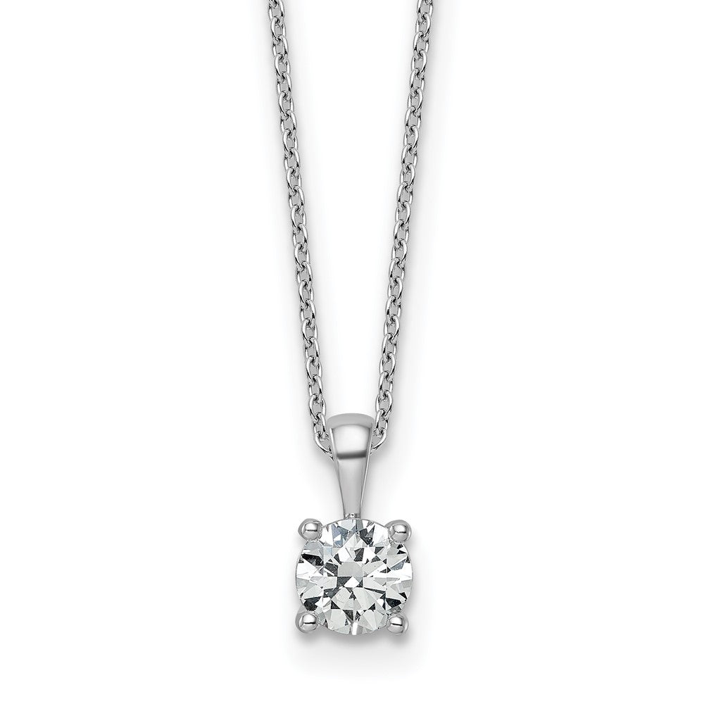 14kw 3/4ct Cert Lab Grown Dia VS/SI+ G+ Comp 18in Pendant Necklace