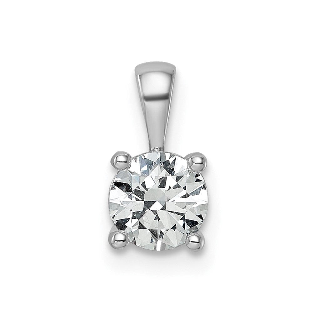 14kw 3/4 ct Cert Lab Grown Dia VS+ F+ Round Complete 4 Prong Pendant
