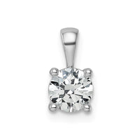 14kw 3/4 ct Cert Lab Grown Dia VS+ F+ Round Complete 4 Prong Pendant