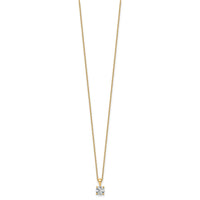14k 3/4ct Lab Grown Dia VS/SI+ G+ Comp 18in 4 Prong Pendant Necklace